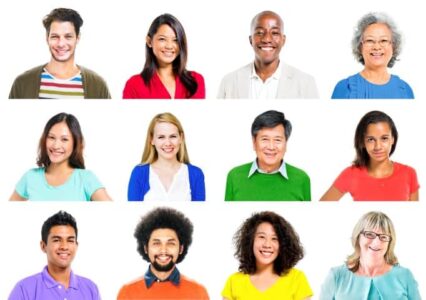 Portrait of Multiethnic Colorful Cheerful People Portrait of Multiethnic Colorful Cheerful People