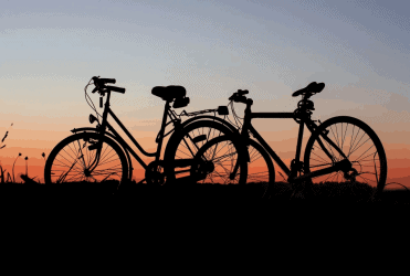 zonsondergang fiets