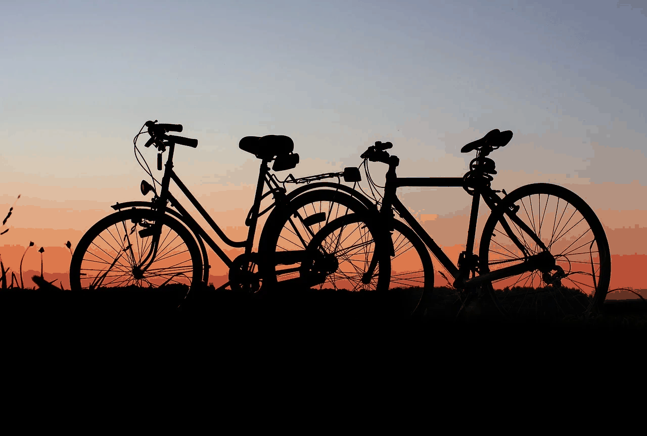 zonsondergang fiets