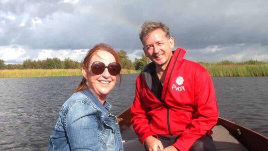 Fractievoorzitters Stephanie Geurtz (Groen Links) en Steven Bunt (PvdA)