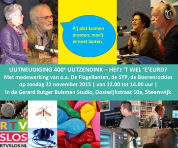 uutneudiging 400e uutzendink - hei'j 't wel 'e'eurd