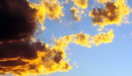 Sky with clouds and sun