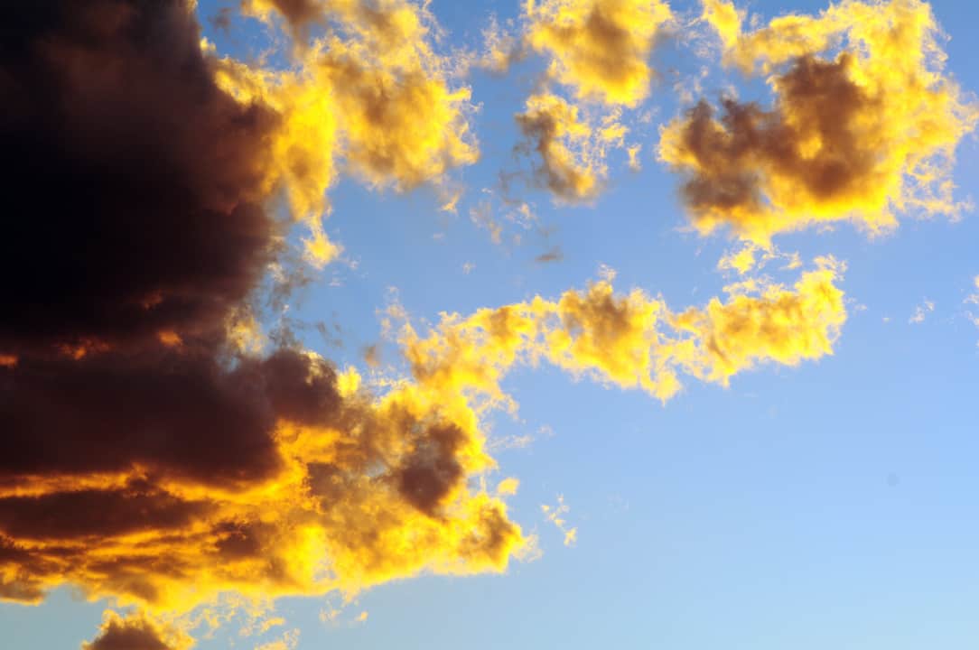 Sky with clouds and sun