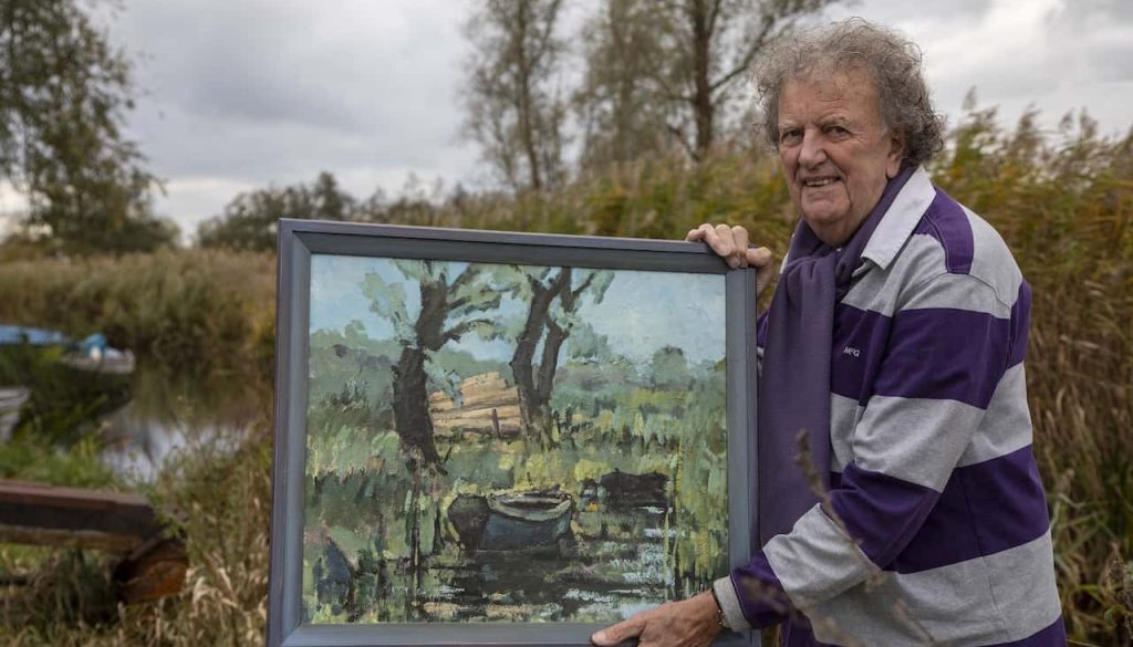 Jan Krikke met schilderij