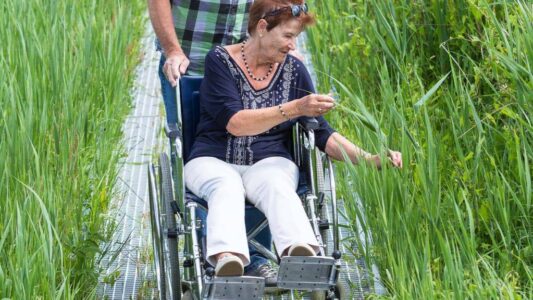 mevrouw in rolstoel