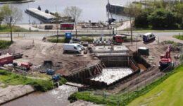 De bouwlocatie van het nieuwe gemaal Leenders in Wannepeveen is open tijdens de Dag van de Bouw op 18 juni, van 10.00 tot 14.00 uur. Foto: WDODelta