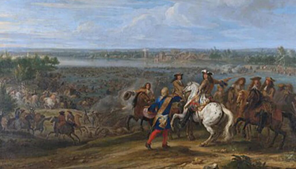 390px-Louis_XIV_crosses_the_Rhine_at_Lobith_-_Lodewijk_XIV_trekt_bij_het_Tolhuis_bij_Lobith_de_Rijn_over_12_juni_1672_Adam_Frans_van_der_Meulen