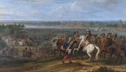 390px-Louis_XIV_crosses_the_Rhine_at_Lobith_-_Lodewijk_XIV_trekt_bij_het_Tolhuis_bij_Lobith_de_Rijn_over_12_juni_1672_Adam_Frans_van_der_Meulen