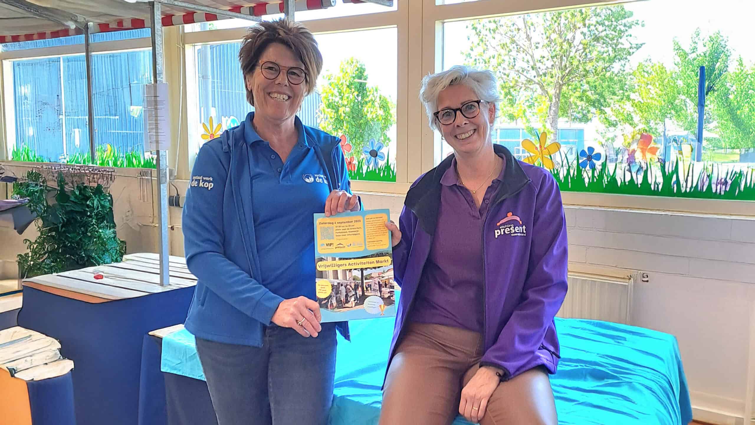 Op de foto: Marieke Pit van VIP! Steenwijkerland, onderdeel van Sociaal Werk De Kop Elza Nijenhuis van Stichting Present Steenwijkerland.