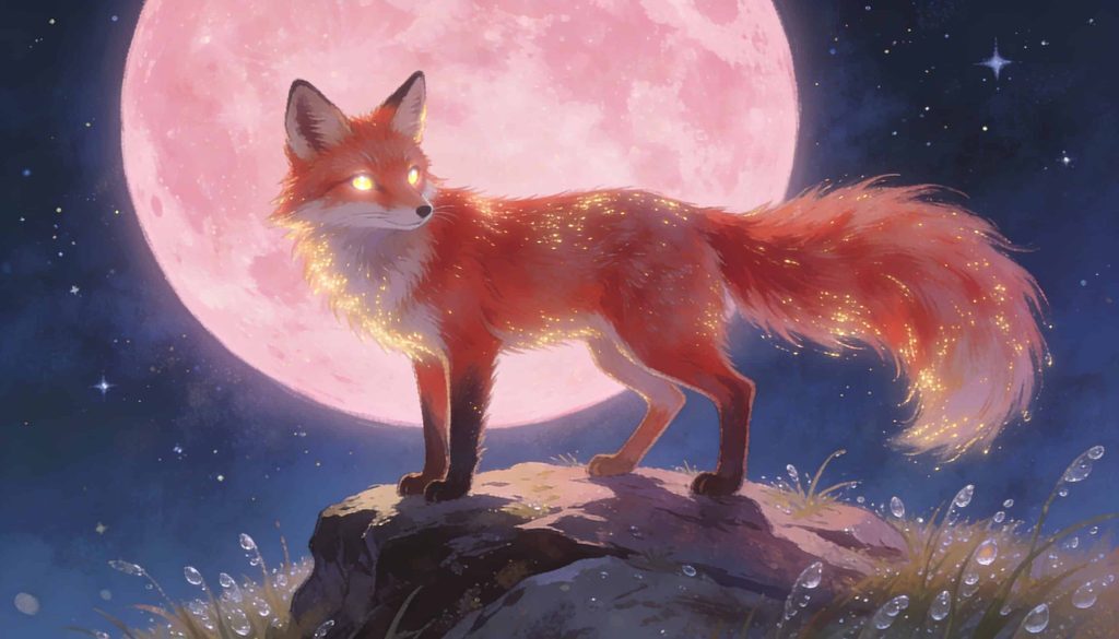 A Fox Under A Pink Moon - foto freepik