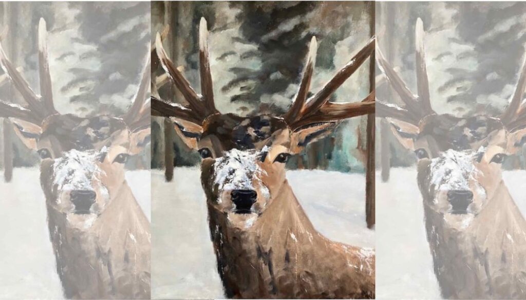 Winterdieren schilderen – door Marijke Binnekamp - foto aangeleverd
