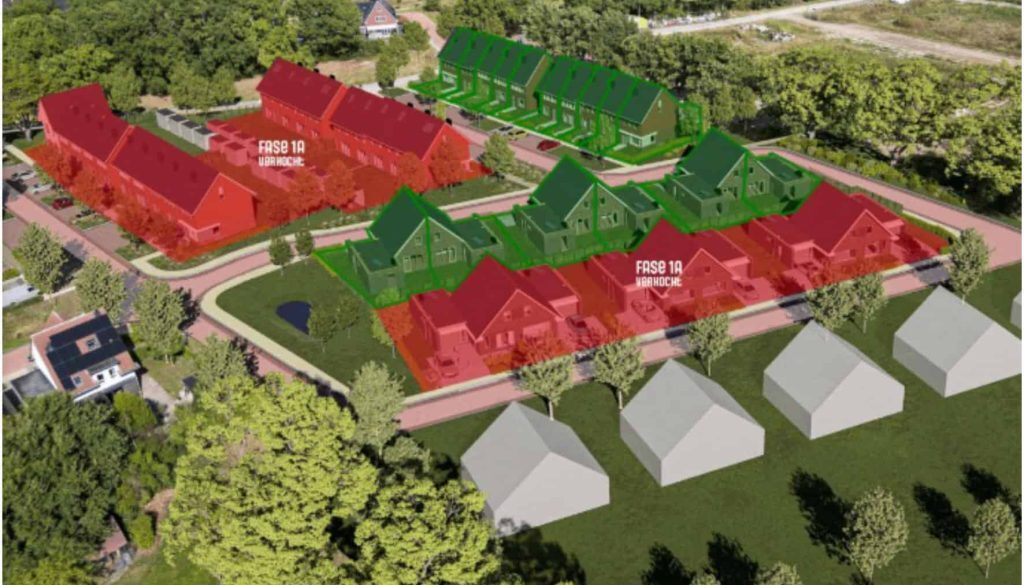 Kornputkwartier De volgende fase (groen op de foto) is in de verkoop - foto aangeleverd