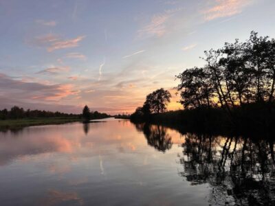 Zonsondergang in De Weerribben - foto Staatsbosbeheer - Denny Kroeze