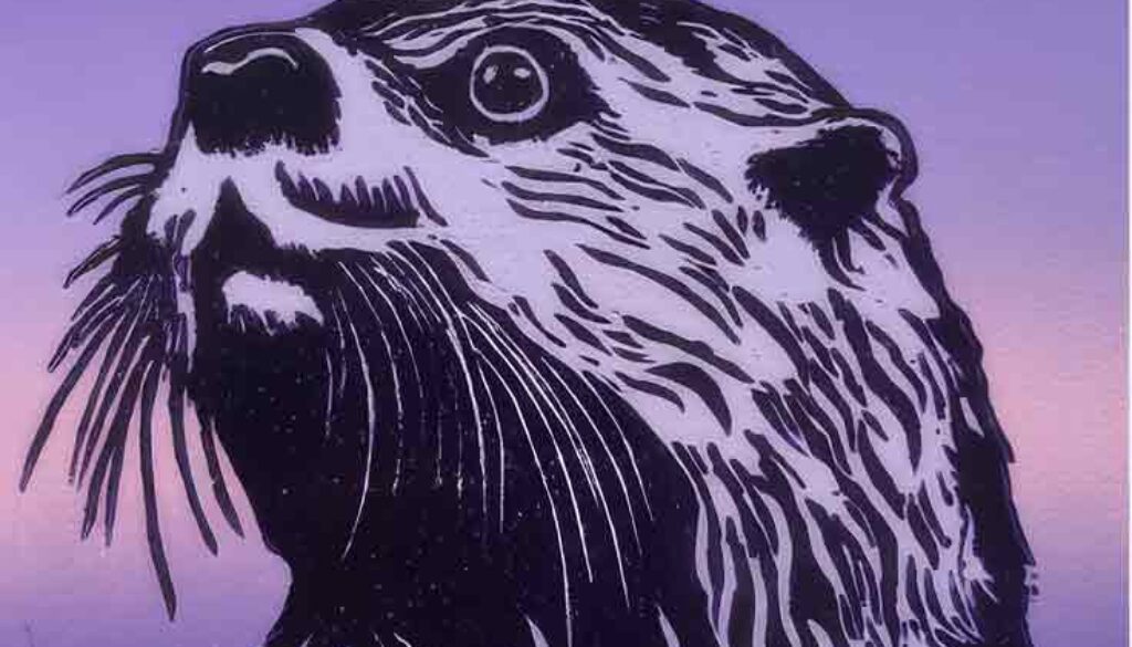 Harm Visserman; kleurenhoutsnede otter (foto aangeleverd)