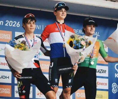 Otto van Zanden pakt de derde plek bij het NK wielrennen voor beloften (Foto: Kimberly Poelman).