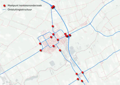 Kaart van tijdelijke verkeerscamera's in Wolvega en De Blesse.