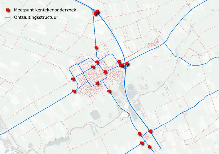 Kaart van tijdelijke verkeerscamera's in Wolvega en De Blesse.