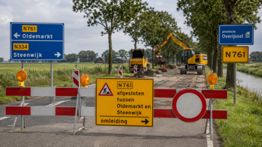 N761 en N334 tussen Oldemarkt en Steenwijk9Foto AI Gemaakt)