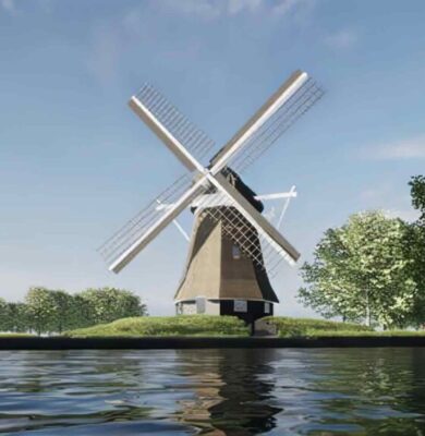 Gieterse Koornmeule. toen - nu - hoe het wordt (foto Stichting De Gieterse Koornmeule)