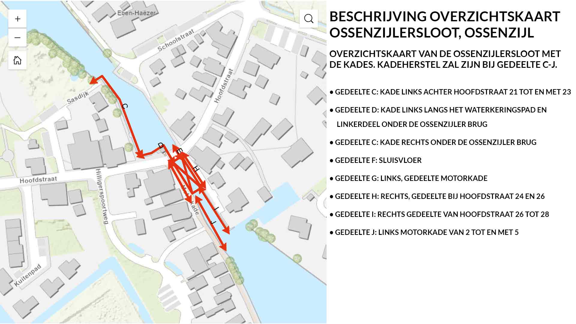 Kaartje met werkzaamheden (bron Provincie)