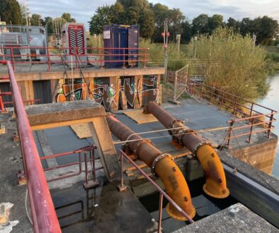 Tijdelijke pompinstallatie gemaal Ankersmit Deventer (foto Waterschap Drents Overijsselse Delta)