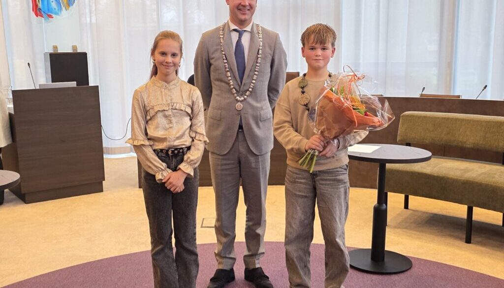 Femke Klaassen, Burgemeester Jouke Spoelstra en Hero Sieders
