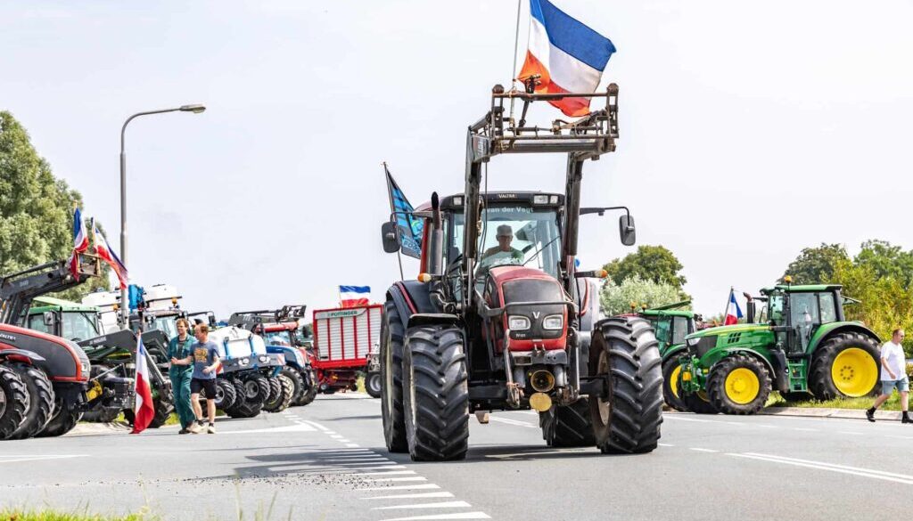 Boerenblokkade vlakbij Spanga (foto: BTBmedia).
