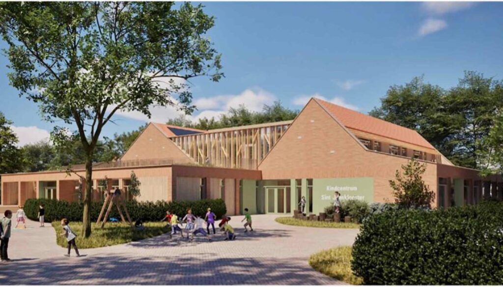 Eerste schetsontwerp van nieuw kindcentrum in Sint Jansklooster (foto aangeleverd)