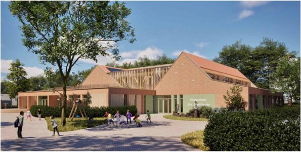 Eerste schetsontwerp van nieuw kindcentrum in Sint Jansklooster (foto aangeleverd)